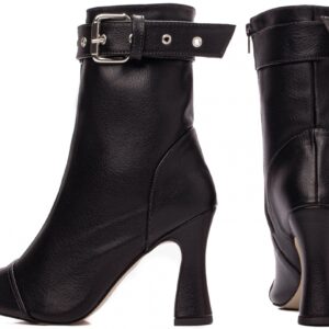 Bota Bico Fino Cano Médio Preto [43.003A]