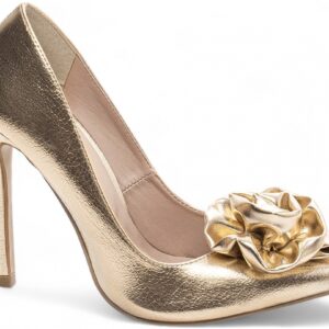 Sapato Scarpin Salto 12 Dourado [80018C]