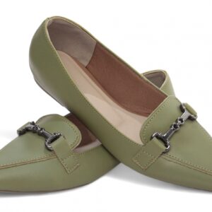 Sapatilha Mocassim Bico Fino Alongado Verde [40.123E]
