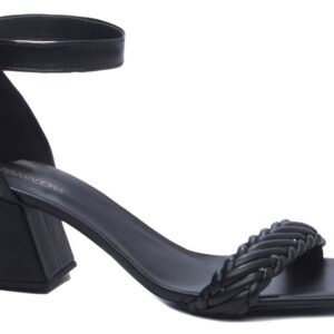 Sandália Salto Bloco Grosso Baixo Preto [4000-17A_AR]