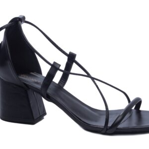 Sandália Salto Bloco Grosso Baixo Preto [4000-72B_AR]