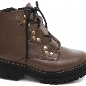 Bota Coturno Sola Tratorada Couro Café [22B]