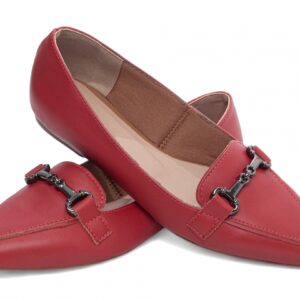 Sapatilha Mocassim Bico Fino Alongado Vermelho [40.123D]