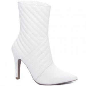 Bota Bico Fino Feminina Branco [67026B]