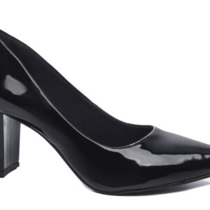 Sapato Scarpin Salto Bloco Grosso Preto [8000-02G_AR]