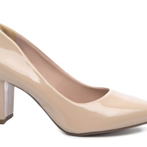 Sapato Scarpin Salto Bloco Grosso Bege [8000-02H_AR]