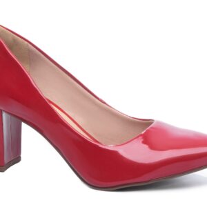 Sapato Scarpin Salto Bloco Grosso Vermelho [8000-02J_AR]