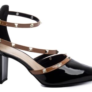 Sapato Scarpin Salto Bloco Grosso Preto [8000-06B_AR]