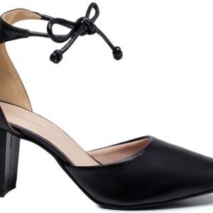 Sapato Scarpin Salto Bloco Grosso Preto [9000-03A_AR]