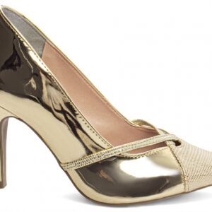 Sapato Scarpin Dourado [68008A]