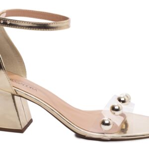 Sandália Salto Bloco Grosso Baixo Arrasadora Dourado [AR200-01C_AR]