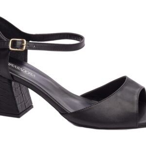 Sandália Salto Bloco Grosso Baixo Arrasadora Preto [AR200-02A_AR]