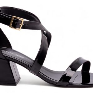 Sandália Salto Bloco Grosso Baixo Numeração Especial Tamanho Grande Preto [AR45-02C_AR]