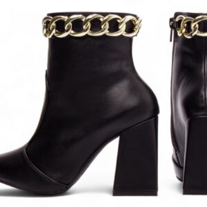 Bota Bico Fino Cano Médio Preto [67065A]