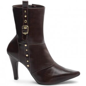 Bota Bico Fino Feminina Café [67094B]