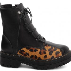 Bota Coturno Sola Tratorada Couro Preto [31A]