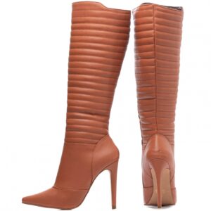 Bota Bico Fino Salto 12 Cano Alto Caramelo [80005A]