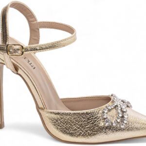 Sapato Scarpin Salto 12 Dourado [80009B]